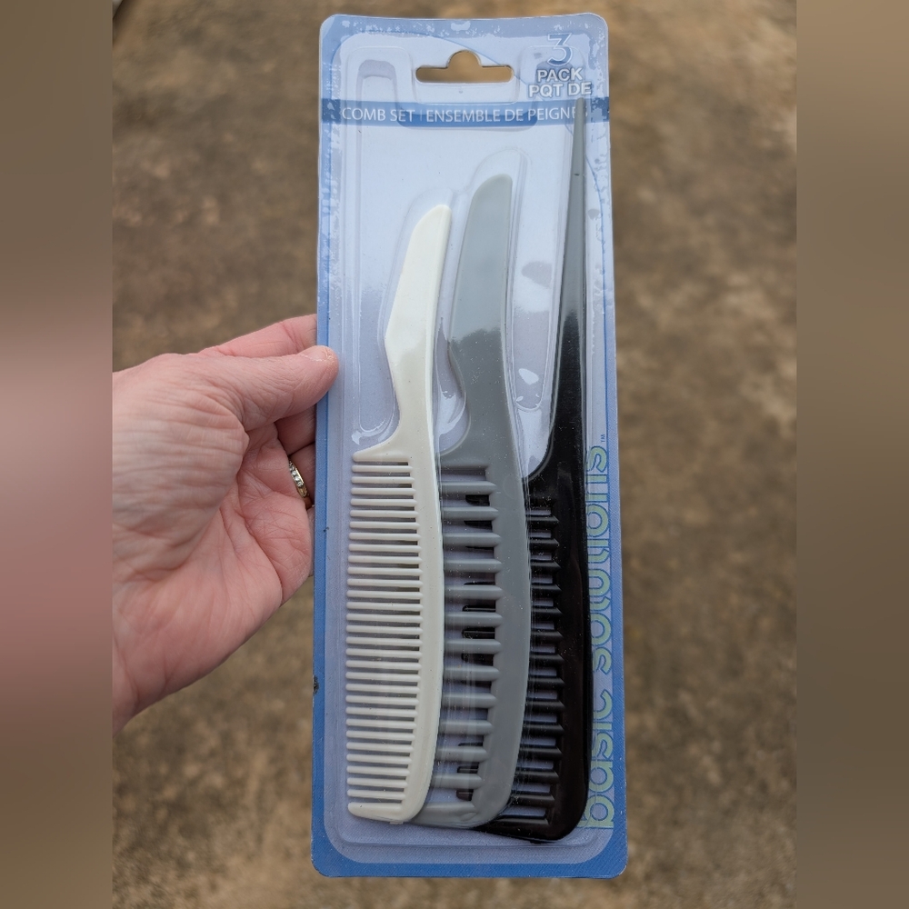 Basic Solutions Super Styler Combs set Pkg of 3 Comb Wet Comb TSC132